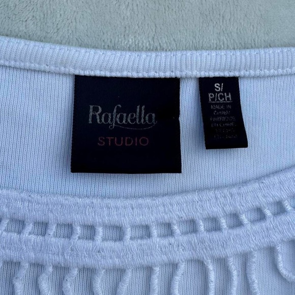 Y2K Basic Cotton White Tee with Silver Metal Embellishments - Picture 7 of 9